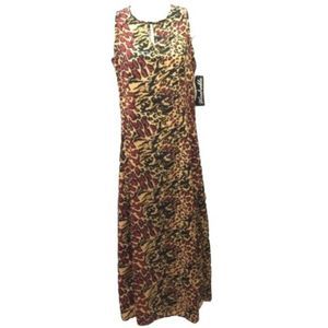 Premier Long Maxi Dress Size Small 6/8 Tan Red Bk